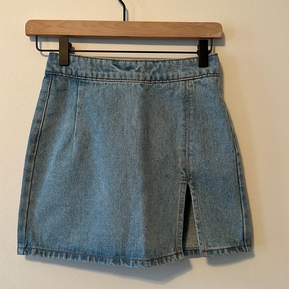 Denim mini skirt
